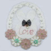 APLIQUE MANUAL CONEJO LOVE FLORES MIX COLOR
