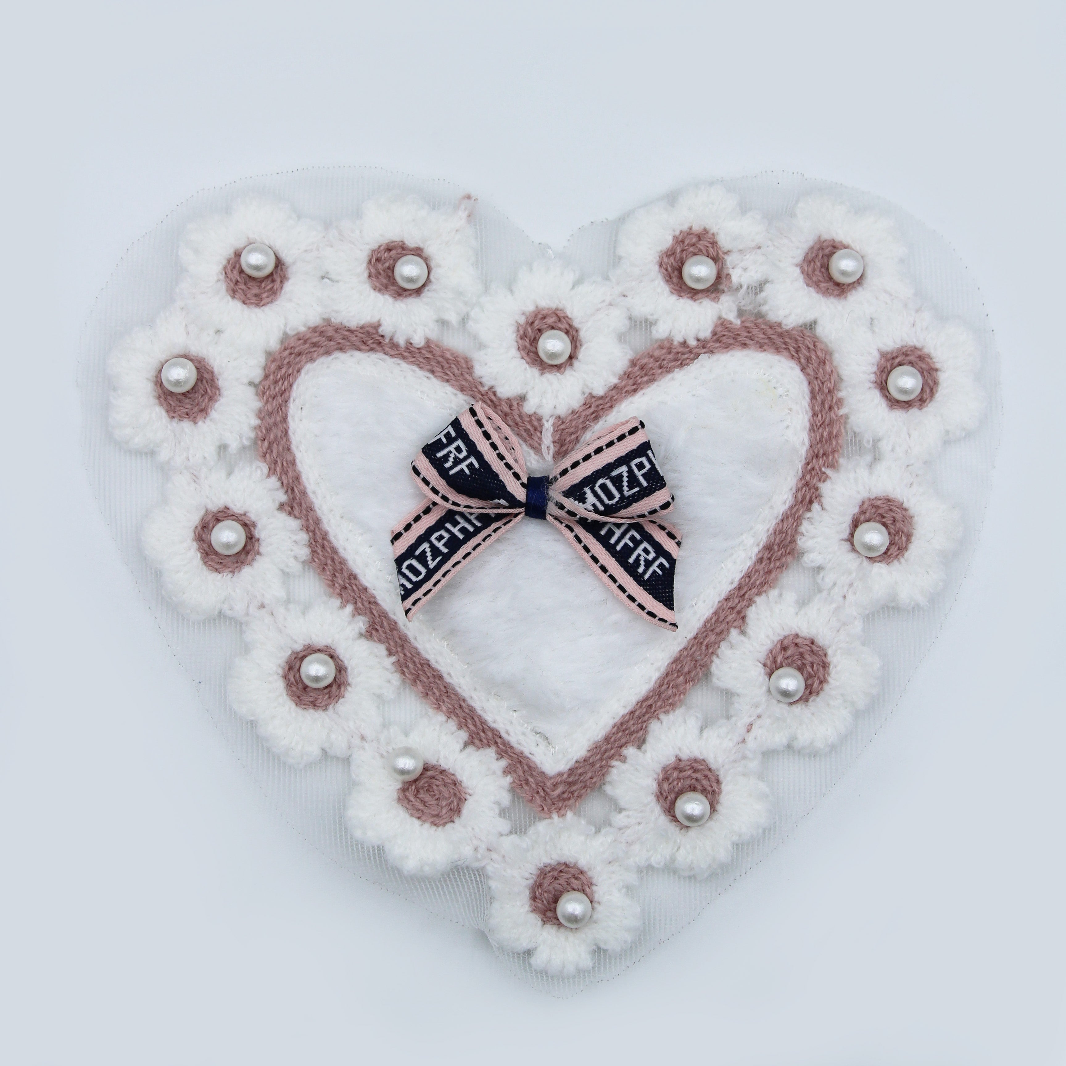 APLIQUE MANUAL CORAZON FLORES MIX COLOR